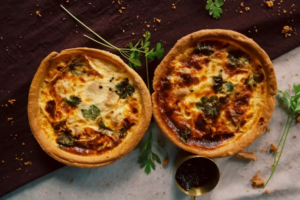 Poached Chicken, Brie, Chilli Jam & Coriander Quiche - Image 2